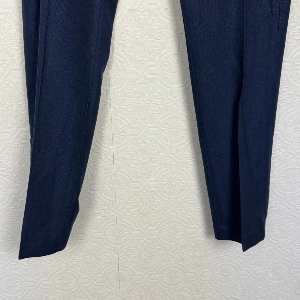 Ted Baker Navy Blue Dress Pants Men’s 34R Tailored Slim Fit Linen Blend Trousers
